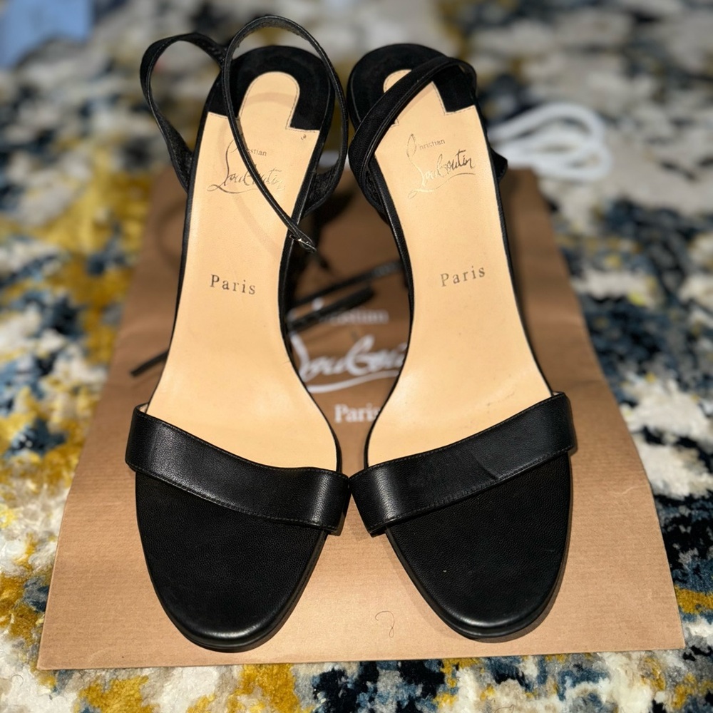 Christian Louboutin “Loubi Queen 120 Leather Sandals”
